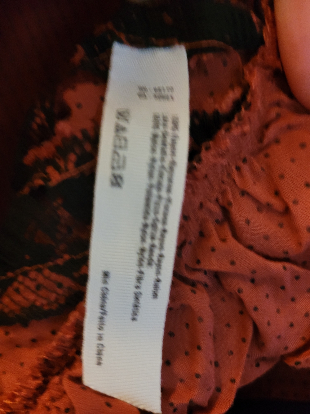 Free People Rust Red Slip with Black Dot Details - Picture 8 of 14